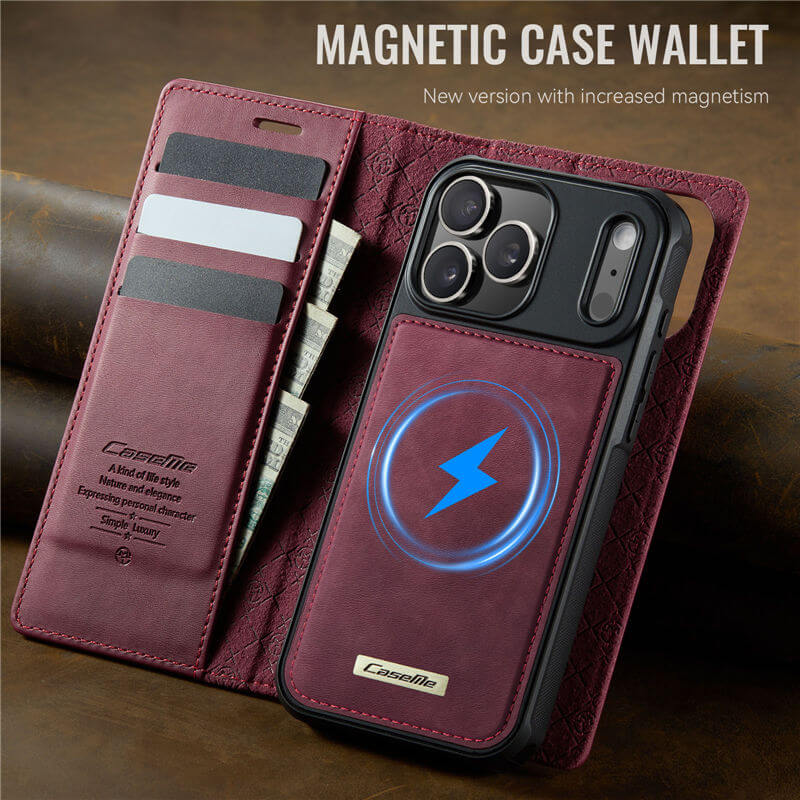 CaseMe iPhone 17 Pro 2-in-1 Magnetic Wallet Case