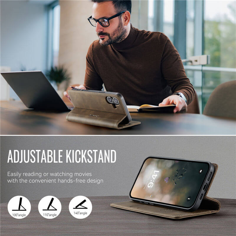 CaseMe iPhone 17 Magnetic Wallet Case with RFID Blocking