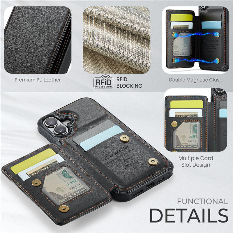 CaseMe iPhone 17 RFID Blocking Card Holder Case
