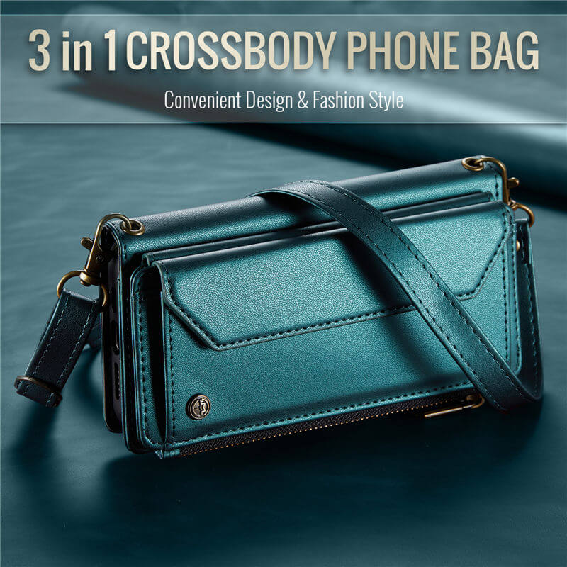 CaseMe iPhone 17 Wallet RFID Blocking Crossbody Phone Case