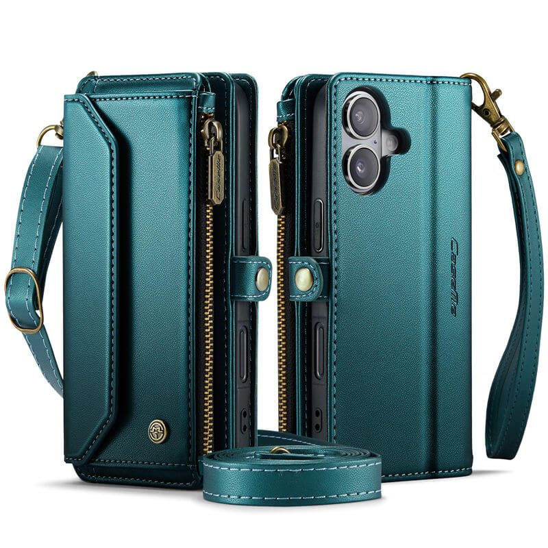 CaseMe iPhone 17 Wallet RFID Blocking Crossbody Phone Case