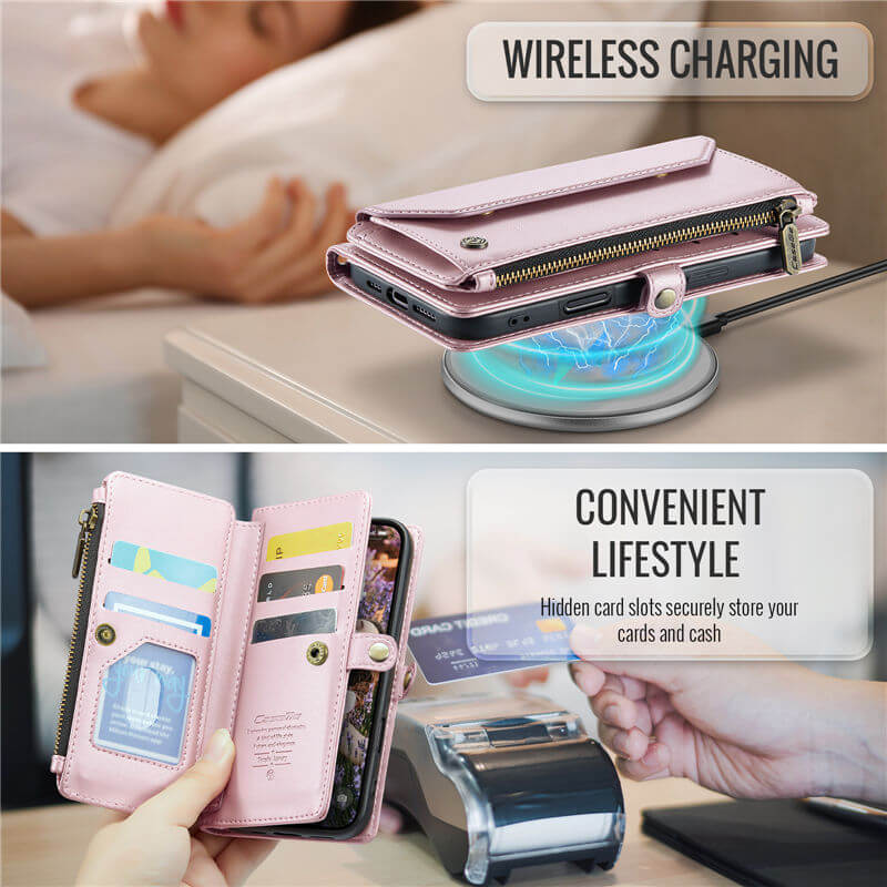 CaseMe iPhone 17 Wallet RFID Blocking Crossbody Phone Case