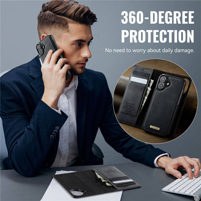 CaseMe iPhone 17 2-in-1 Magnetic Wallet Case