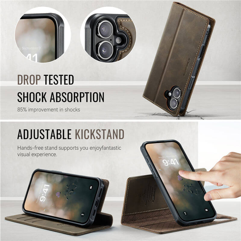 CaseMe iPhone 17 2-in-1 Magnetic Wallet Case
