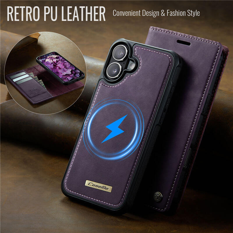 CaseMe iPhone 17 2-in-1 Magnetic Wallet Case
