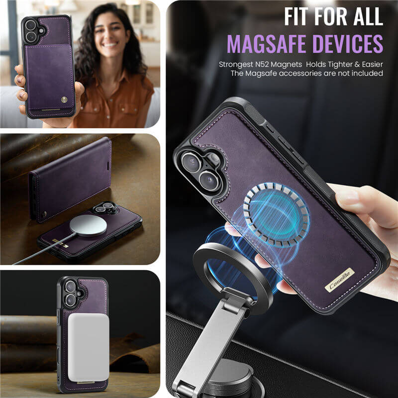 CaseMe iPhone 17 2-in-1 Magnetic Wallet Case