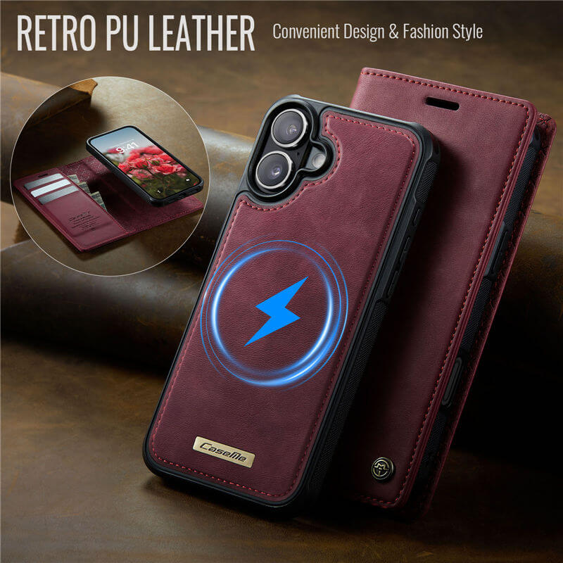 CaseMe iPhone 17 2-in-1 Magnetic Wallet Case