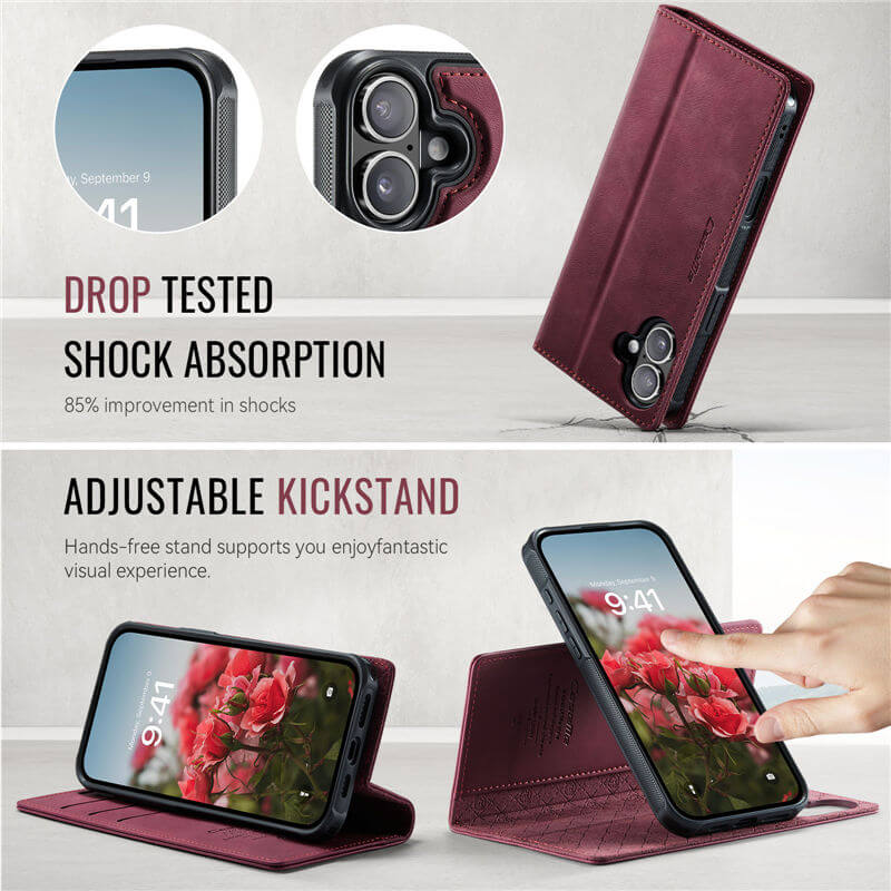 CaseMe iPhone 17 2-in-1 Magnetic Wallet Case