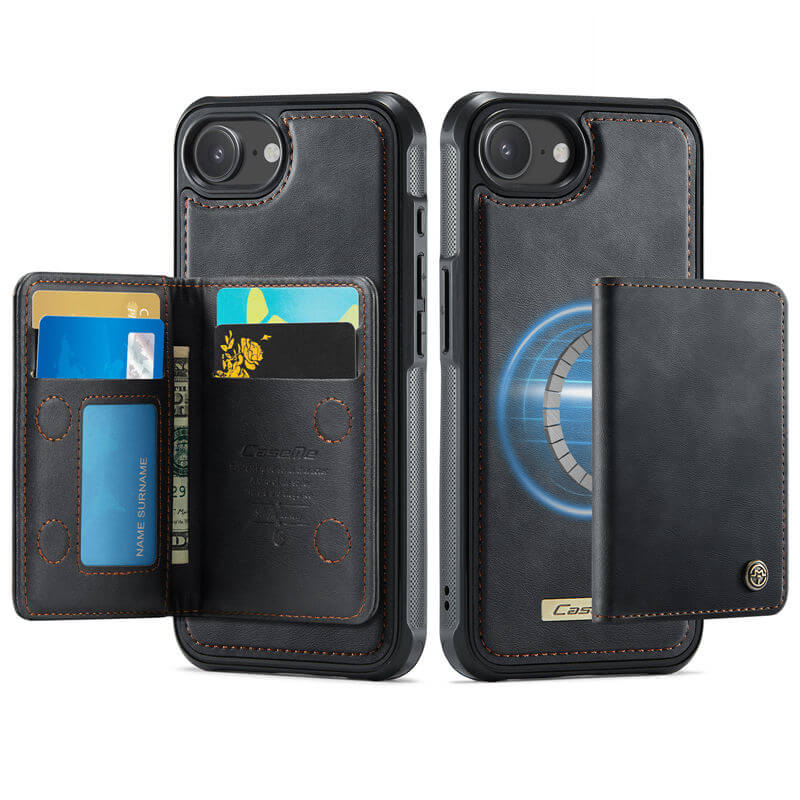 CaseMe iPhone 16e 2-in-1 Magnetic Wallet Case with RFID Blocking