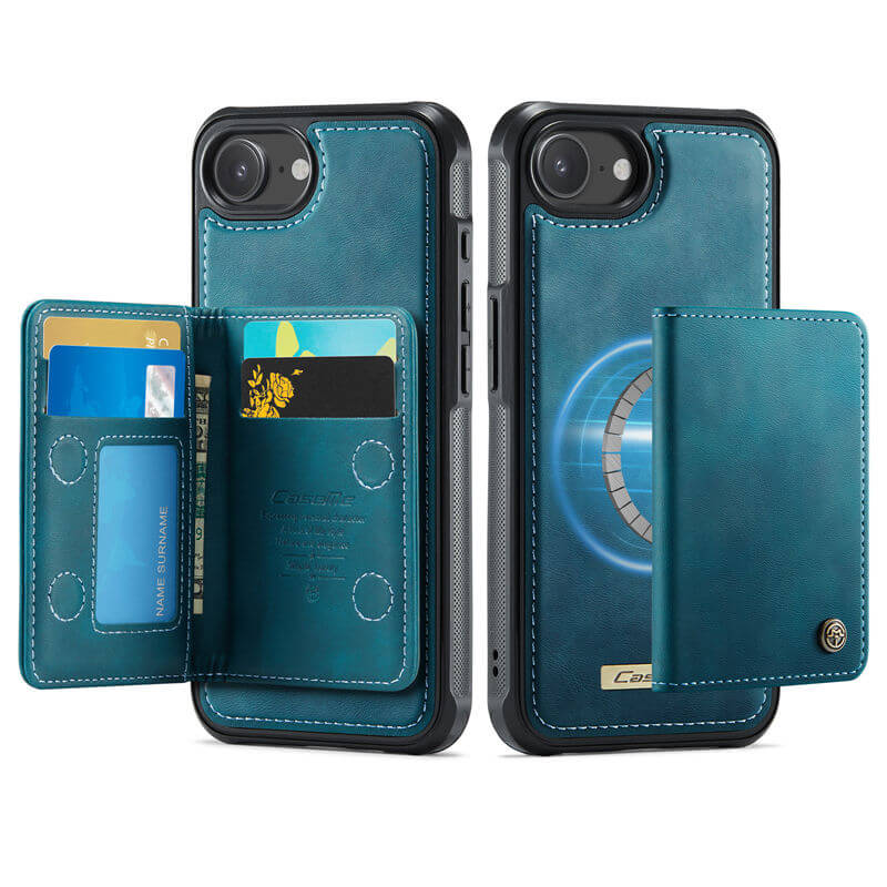 CaseMe iPhone 16e 2-in-1 Magnetic Wallet Case with RFID Blocking