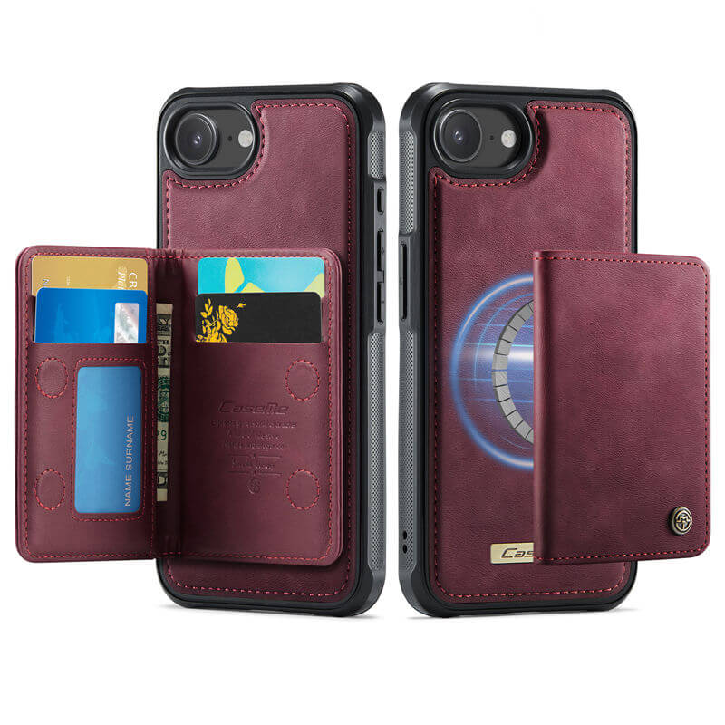 CaseMe iPhone 16e 2-in-1 Magnetic Wallet Case with RFID Blocking