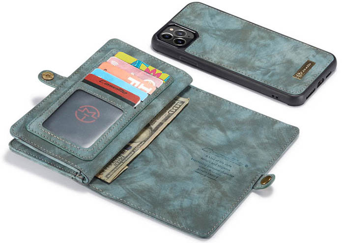 CaseMe iPhone 11 Max Zipper Wallet Magnetic Detachable 2 in 1 Folio Case