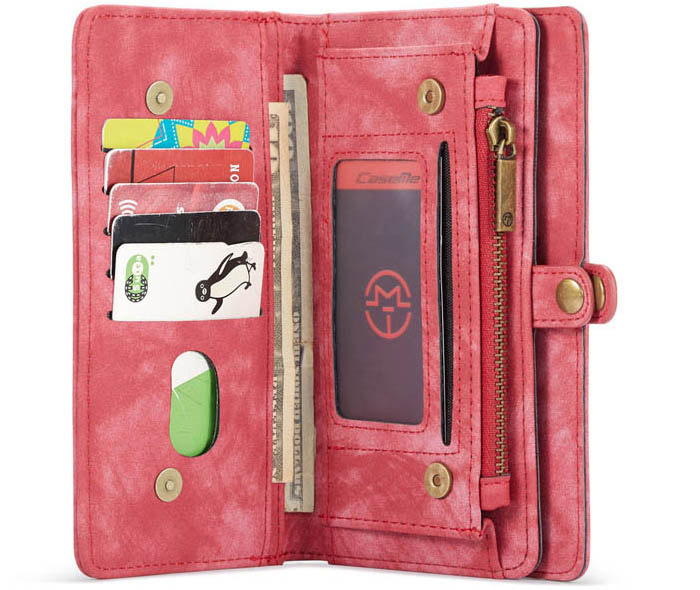 CaseMe iPhone 11 Zipper Wallet Magnetic Detachable 2 in 1 Folio Case