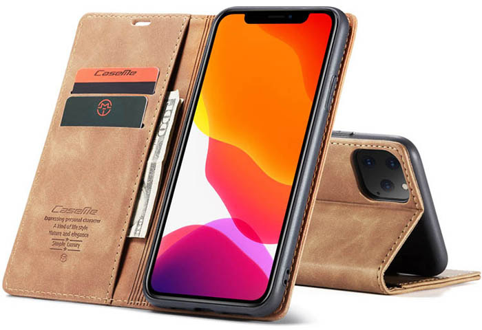 CaseMe iPhone 11 Pro Max Wallet Kickstand Magnetic Flip Leather Case