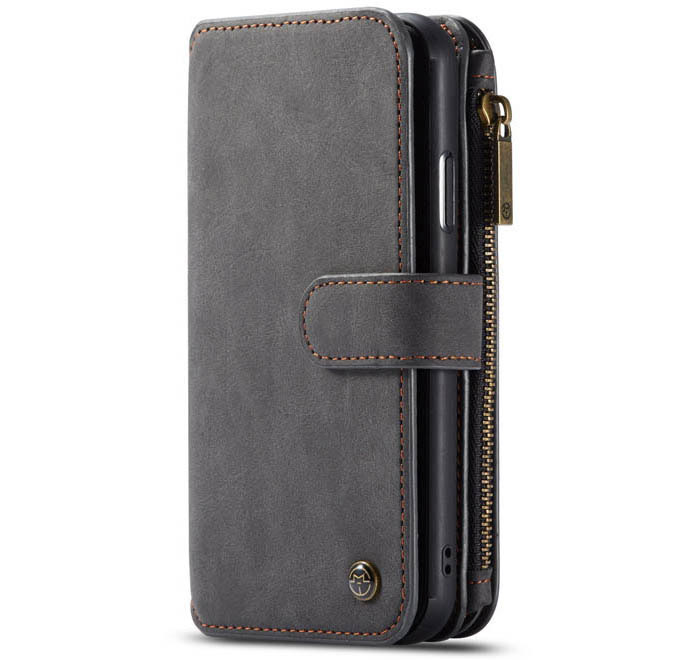 CaseMe iPhone 11 Zipper Wallet Magnetic Detachable 2 in 1 Folio Flip Case