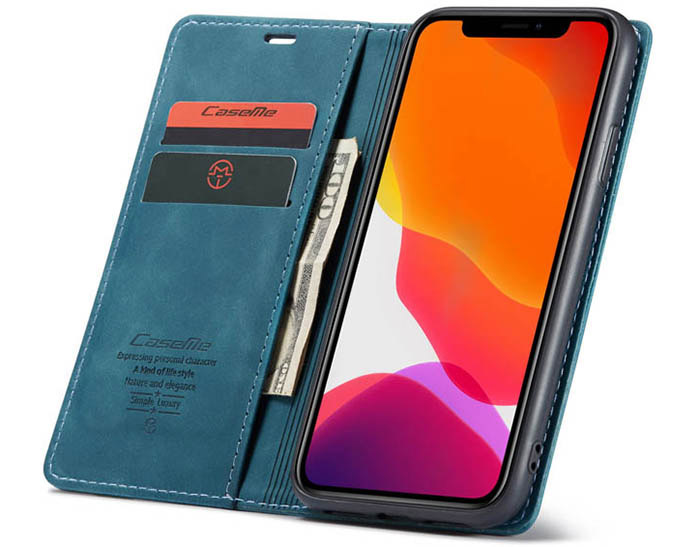 CaseMe iPhone 11 Wallet Kickstand Magnetic Flip Leather Case