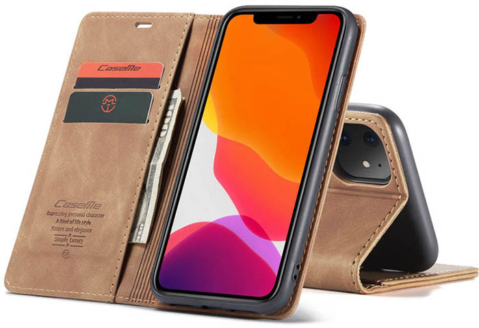 CaseMe iPhone 11R Wallet Kickstand Magnetic Flip Leather Case