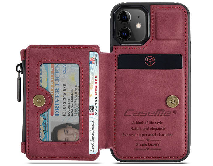 CaseMe iPhone 12 Mini Zipper Pocket Card Slots Case