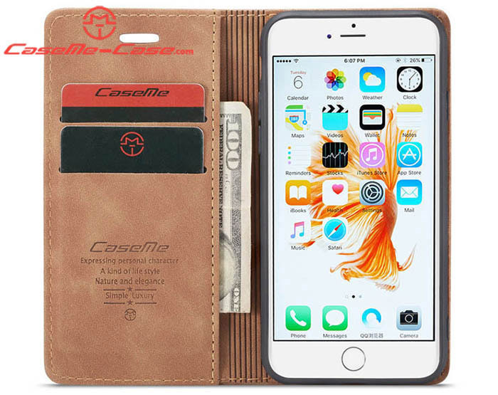 CaseMe iPhone 6/6s Retro Wallet Kickstand Magnetic Flip Leather Case