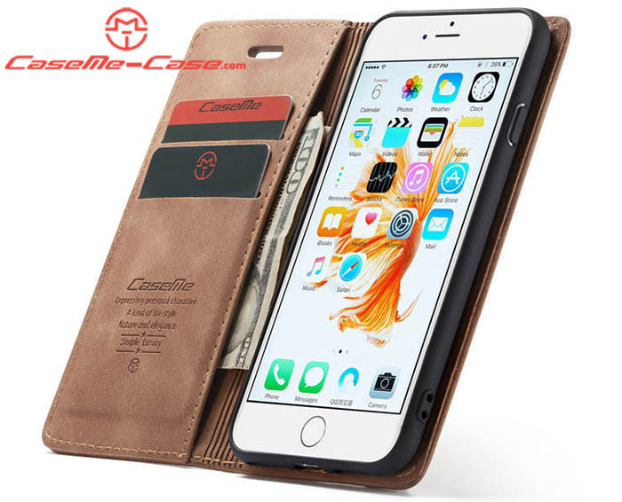 CaseMe iPhone 6/6s Retro Wallet Kickstand Magnetic Flip Leather Case