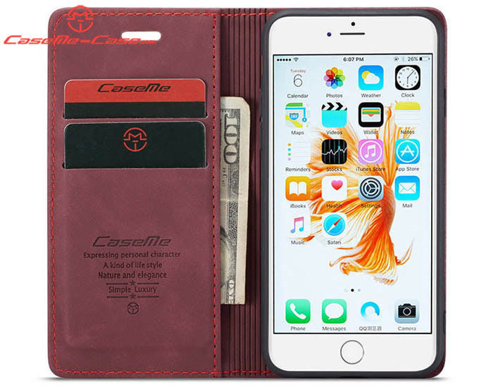 CaseMe iPhone 6/6s Retro Wallet Kickstand Magnetic Flip Leather Case