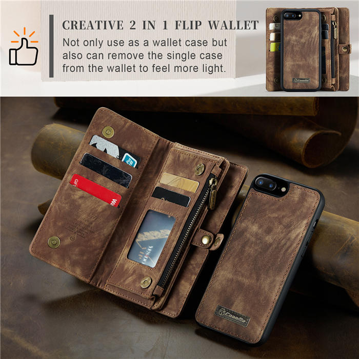 CaseMe iPhone 8 Plus Wallet Case with Wrist Strap