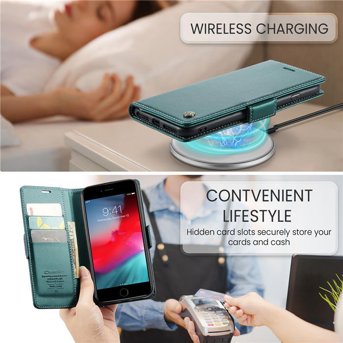 CaseMe iPhone 7 Plus/8 Plus Wallet RFID Blocking Magnetic Buckle Case