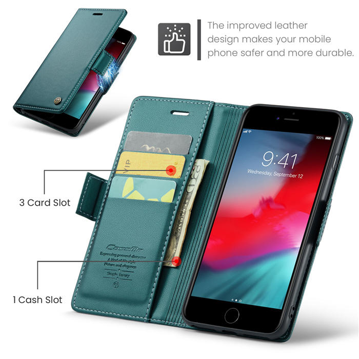 CaseMe iPhone 7 Plus/8 Plus Wallet RFID Blocking Magnetic Buckle Case