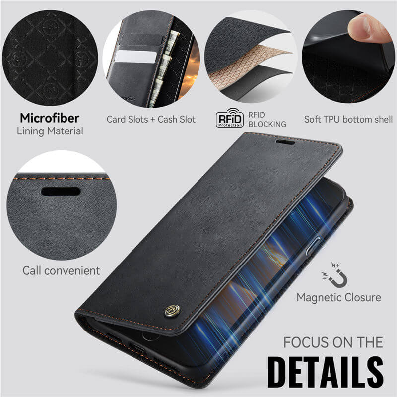 CaseMe iPhone 7 Plus/8 Plus Magnetic Wallet Case with RFID Blocking