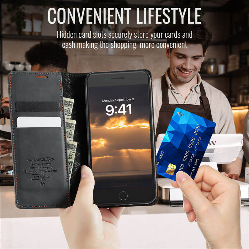 CaseMe iPhone 7 Plus/8 Plus Magnetic Wallet Case with RFID Blocking