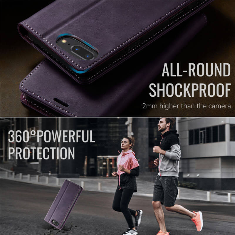 CaseMe iPhone 7 Plus/8 Plus Magnetic Wallet Case with RFID Blocking