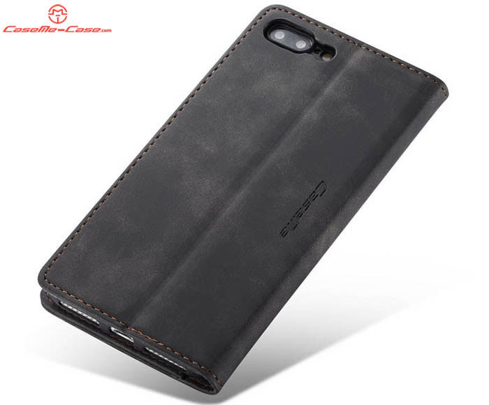 CaseMe iPhone 8 Plus Retro Wallet Kickstand Magnetic Flip Leather Case