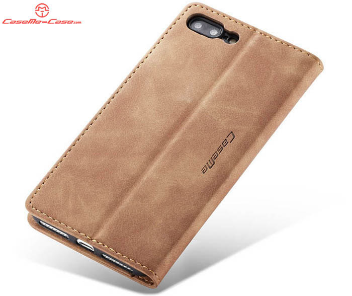 CaseMe iPhone 8 Plus Retro Wallet Kickstand Magnetic Flip Leather Case