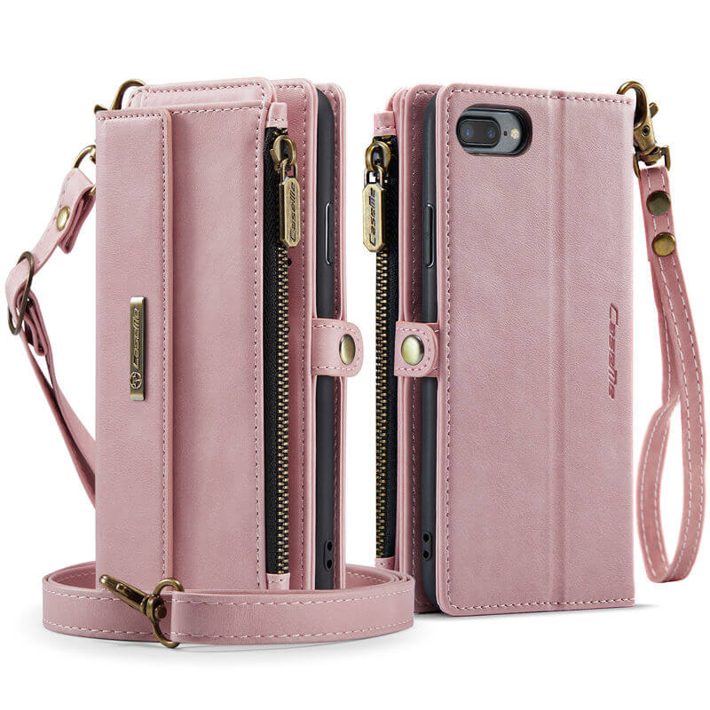 CaseMe iPhone 7 Plus/8 Plus Wallet Case – RFID Blocking, 9 Card Slots, Crossbody Strap