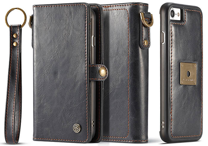 CaseMe iPhone 7/8 Wallet Magnetic Detachable 2 in 1 Case With Wrist Strap