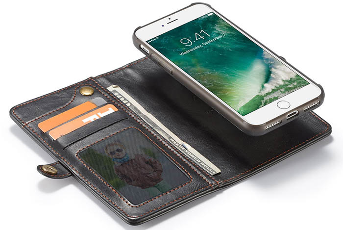 CaseMe iPhone 7/8 Wallet Magnetic Detachable 2 in 1 Case With Wrist Strap