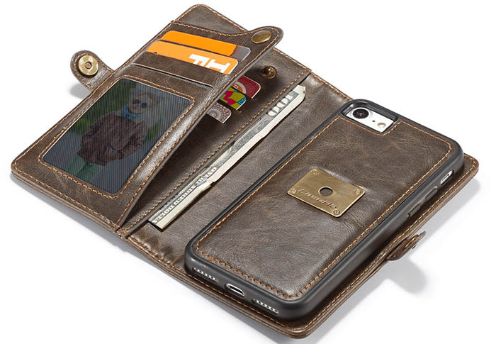 CaseMe iPhone 7/8 Wallet Magnetic Detachable 2 in 1 Case With Wrist Strap