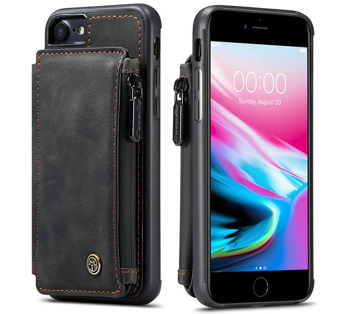 CaseMe iPhone 8 Zipper Pocket Card Slots Case