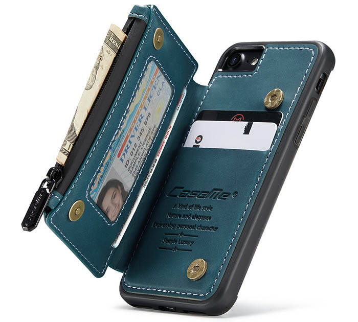 CaseMe iPhone 8 Zipper Pocket Card Slots Case