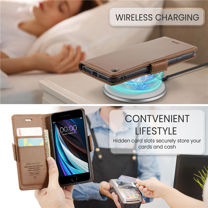 CaseMe iPhone 7/8/SE 2020/SE 2022 Wallet RFID Blocking Magnetic Buckle Case
