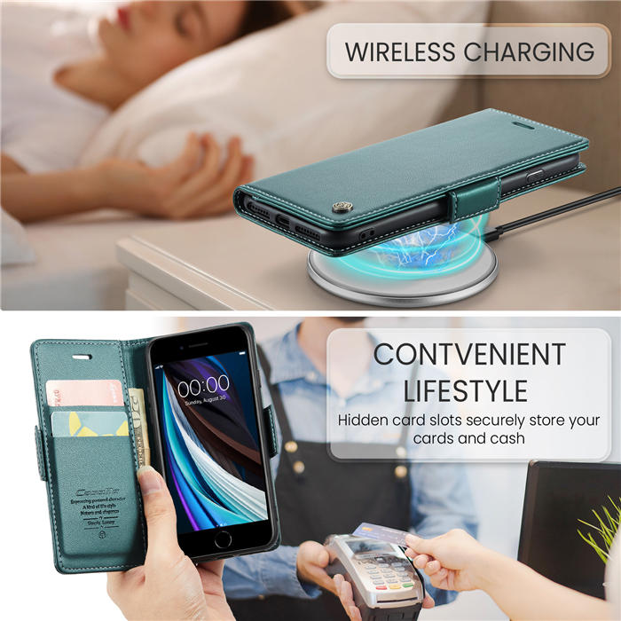 CaseMe iPhone 7/8/SE 2020/SE 2022 Wallet RFID Blocking Magnetic Buckle Case