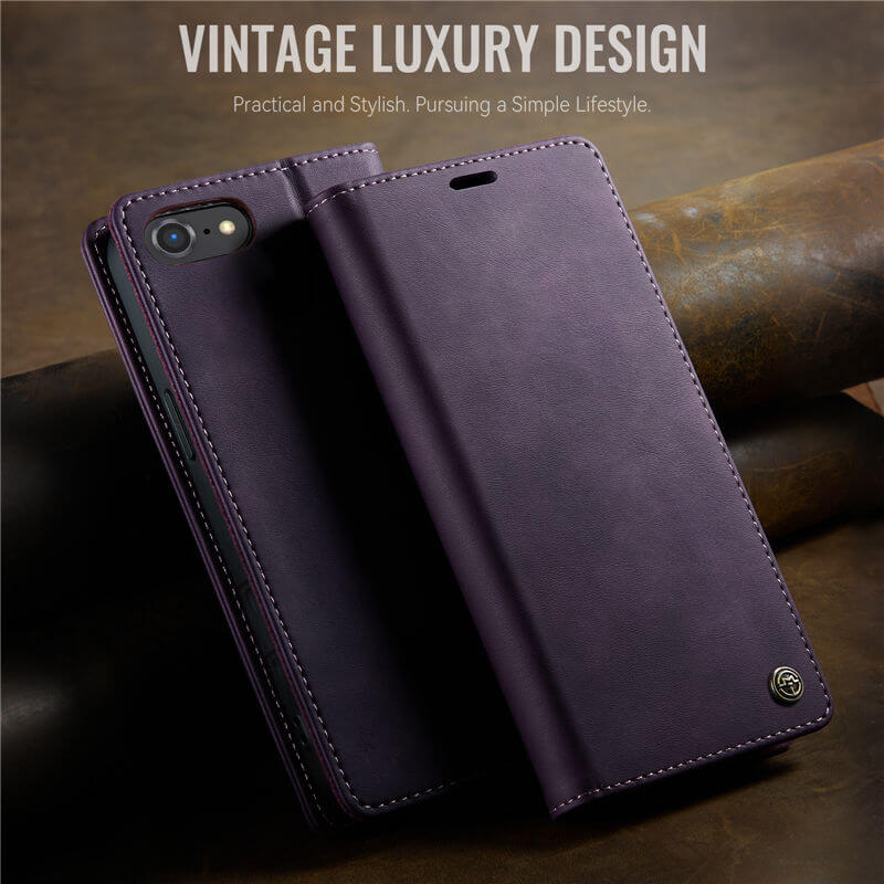 CaseMe iPhone 7/8/SE 2020/SE 2022 Magnetic Wallet Case with RFID Blocking