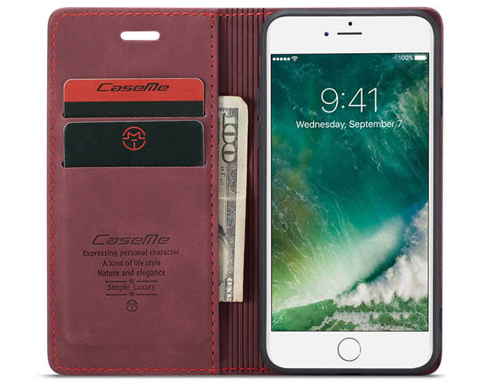 CaseMe iPhone SE 2020 Wallet Kickstand Magnetic Flip Leather Case