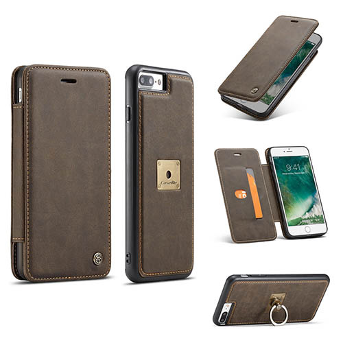 CaseMe iPhone 7 Plus Wallet Case Detachable Magnetic Finger Ring Back Cover
