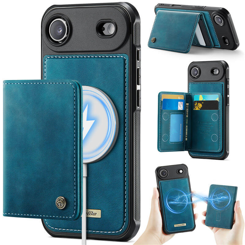 CaseMe iPhone Air 2-in-1 Magnetic Wallet Case with RFID Blocking & MagSafe Compatible - Blue