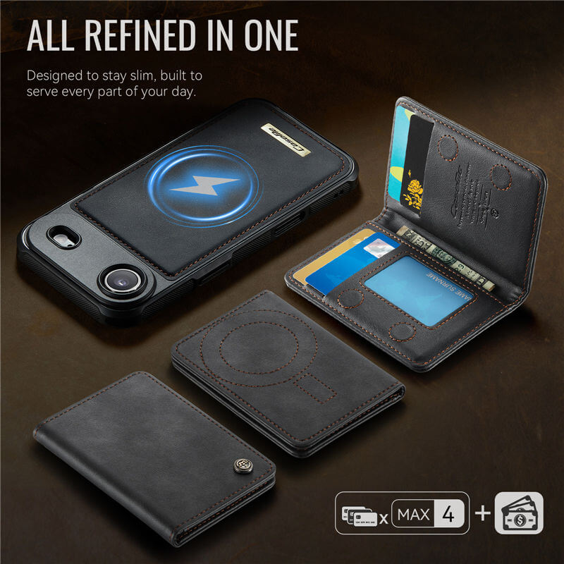 CaseMe iPhone Air 2025 2-in-1 Magnetic Wallet Case with RFID Blocking