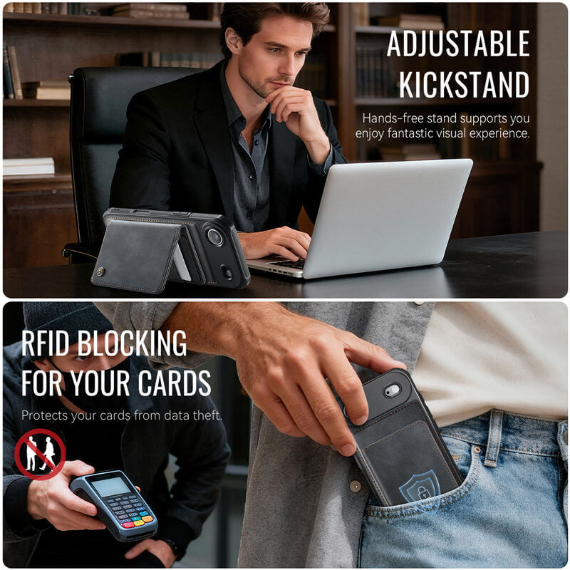 CaseMe iPhone Air 2025 2-in-1 Magnetic Wallet Case with RFID Blocking