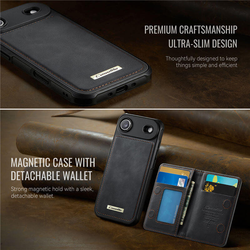 CaseMe iPhone Air 2025 2-in-1 Magnetic Wallet Case with RFID Blocking