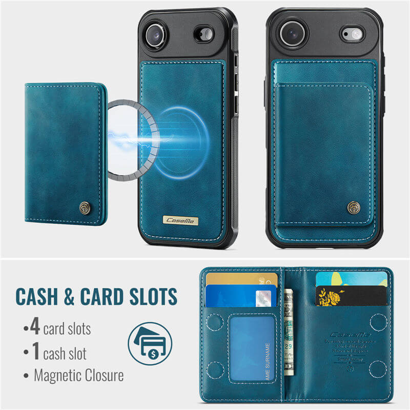CaseMe iPhone Air 2025 2-in-1 Magnetic Wallet Case with RFID Blocking