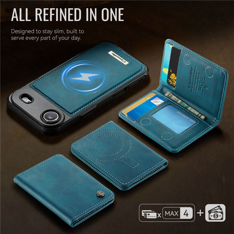 CaseMe iPhone Air 2025 2-in-1 Magnetic Wallet Case with RFID Blocking
